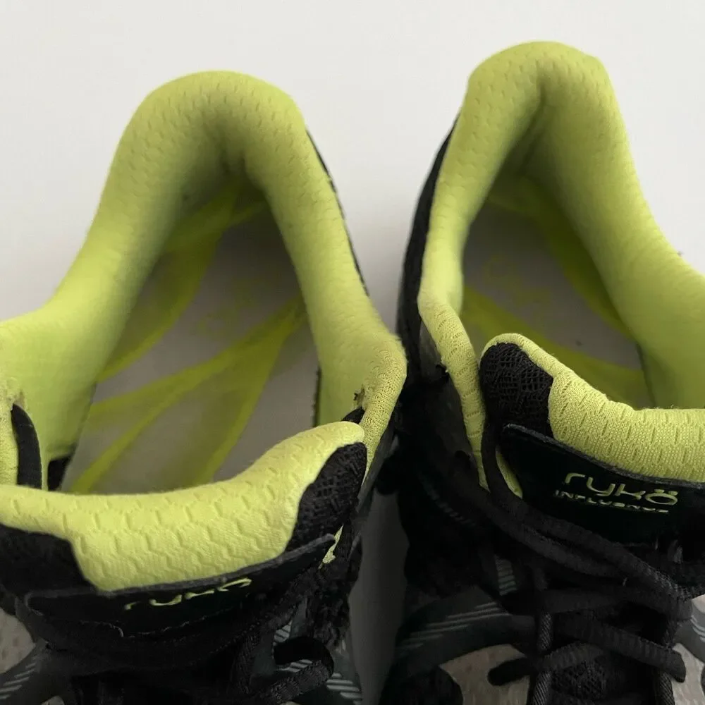 Ryka Influence Womens Training Shoes Black Grey Lime Green sz 9M Studio Dance